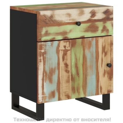 Нощно шкафче 50x33x60 см масивно регенерирано и инженерно дърво