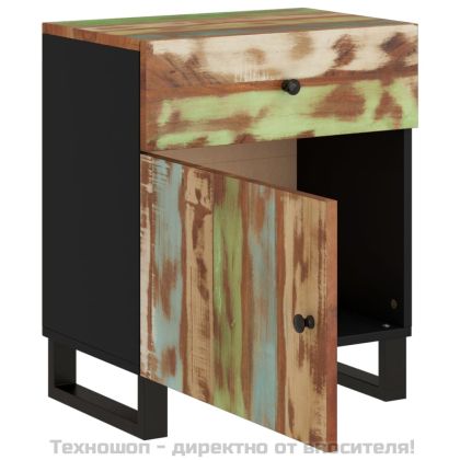 Нощно шкафче 50x33x60 см масивно регенерирано и инженерно дърво