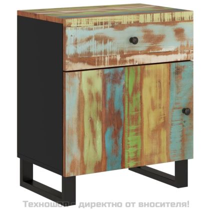 Нощно шкафче 50x33x60 см масивно регенерирано и инженерно дърво