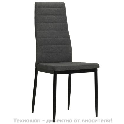 Трапезни столове, 6 бр, тъмносиви, текстил