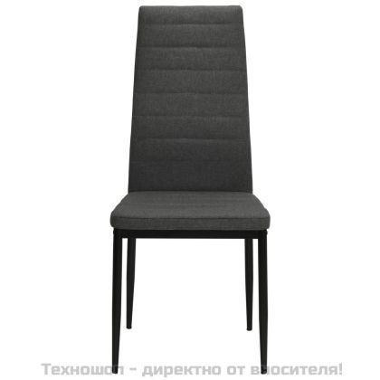 Трапезни столове, 6 бр, тъмносиви, текстил