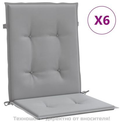 Възглавници за столове 6 бр сиви Оксфорд плат