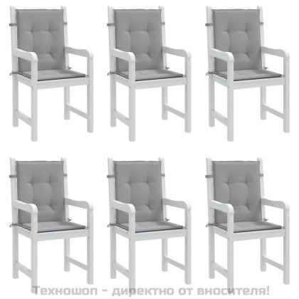 Възглавници за столове 6 бр сиви Оксфорд плат