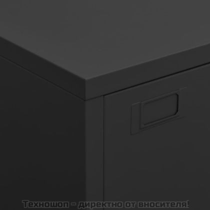 Индустриален скрин за съхранение, черен, 75x40x115 cм, метал