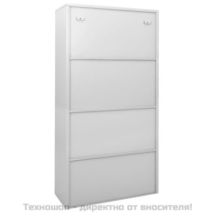 Офис шкаф с плъзгаща се врата, светлосив, 90x40x180 см, стомана