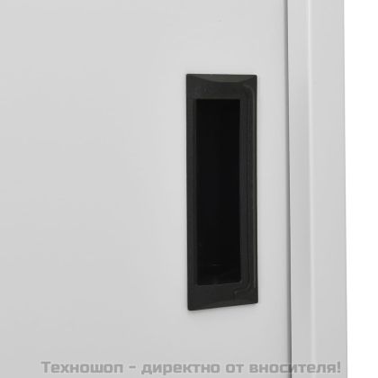 Офис шкаф с плъзгаща се врата, светлосив, 90x40x180 см, стомана