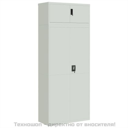 Шкаф за папки светлосив 90x40x220 см стомана