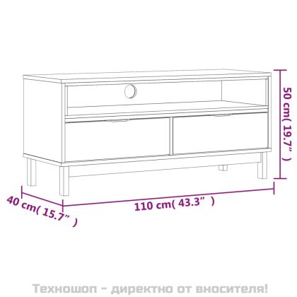 ТВ шкаф "FLAM" 110x40x50 см бор масив