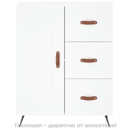 Висок шкаф, бял, 69,5x34x180 см, инженерно дърво