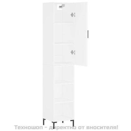 Висок шкаф, бял, 34,5x34x180 см, инженерно дърво