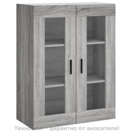 Висок шкаф, сив сонома, 69,5x34x180 см, инженерно дърво