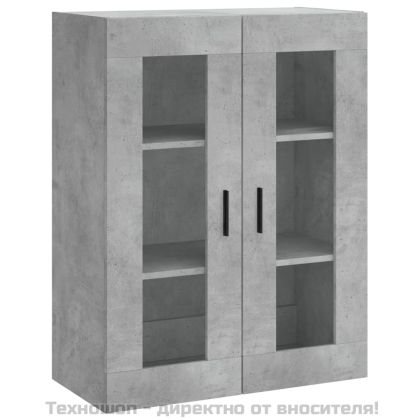 Висок шкаф, бетонно сив, 69,5x34x180 см, инженерно дърво