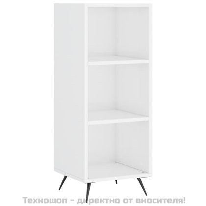 Висок шкаф, бял гланц, 34,5x34x180 см, инженерно дърво