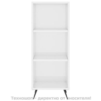 Висок шкаф, бял гланц, 34,5x34x180 см, инженерно дърво