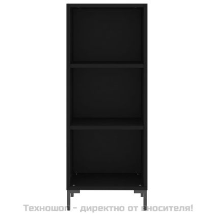 Висок шкаф, черна, 34,5x34x180 см, инженерно дърво