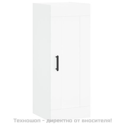 Висок шкаф, бял, 34,5x34x180 см, инженерно дърво