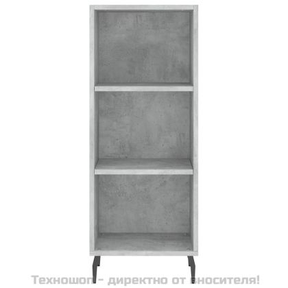 Висок шкаф, бетонно сив, 34,5x34x180 см, инженерно дърво