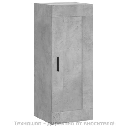 Висок шкаф, бетонно сив, 34,5x34x180 см, инженерно дърво