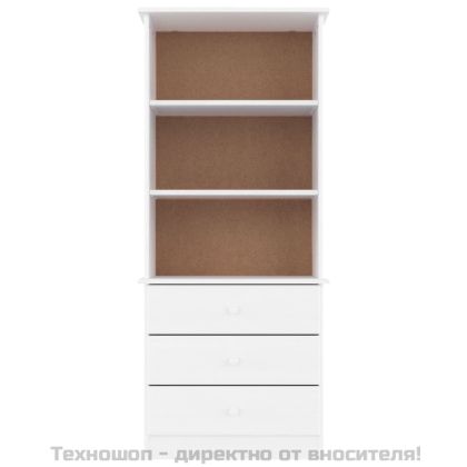 Библиотека с чекмеджета ALTA, бяла, 60x35x142 см, бор масив