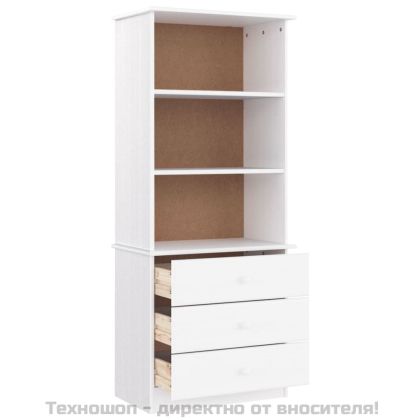 Библиотека с чекмеджета ALTA, бяла, 60x35x142 см, бор масив