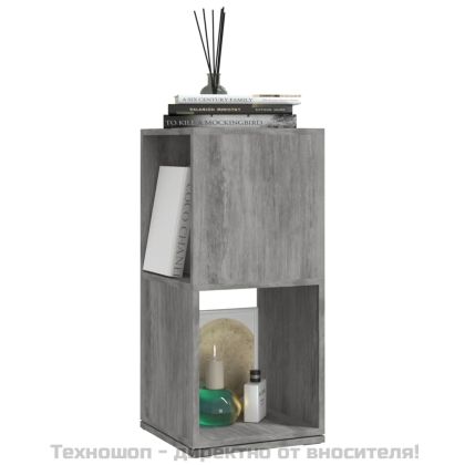 Въртящ се шкаф, бетонно сив, 34,5x34,5x75,5 см, инженерно дърво