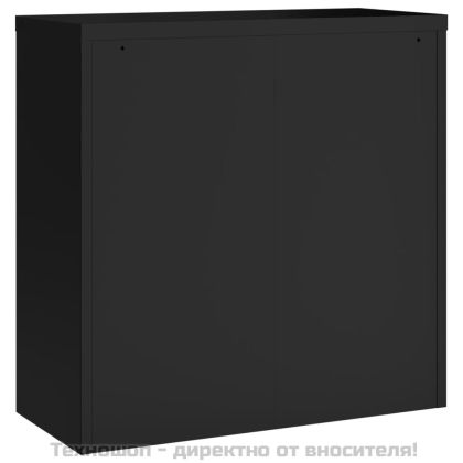 Шкаф за папки черен 90x40x90 см стомана