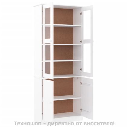 Шкаф витрина ALTA, бял, 77x35x186,5 см, бор масив