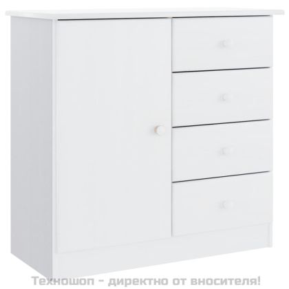 Сайдборд ALTA, бял, 77x35x73 см, борово дърво масив