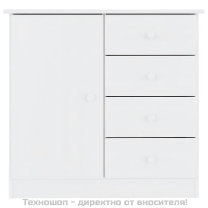 Сайдборд ALTA, бял, 77x35x73 см, борово дърво масив