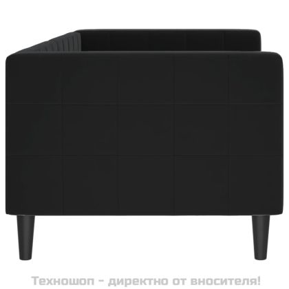 Кушетка, черна, 80x200 см, кадифе