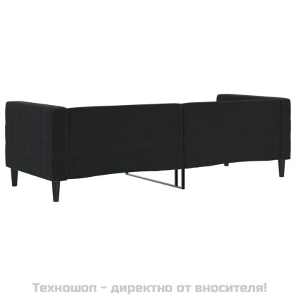 Кушетка, черна, 80x200 см, кадифе