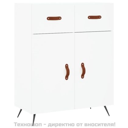 Висок шкаф, бял, 69,5x34x180 см, инженерно дърво