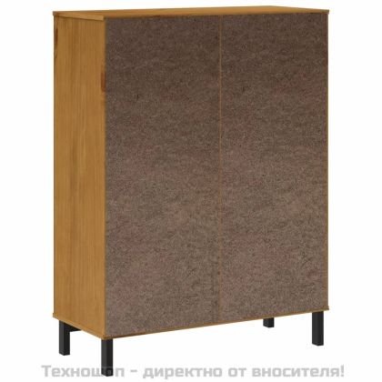 Висок шкаф със стъклени вратички FLAM 92x40x122,5 см бор масив