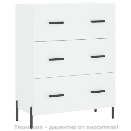 Висок шкаф, бял, 69,5x34x180 см, инженерно дърво