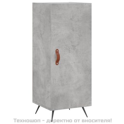 Висок шкаф, бетонно сив, 34,5x34x180 см, инженерно дърво
