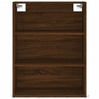 Висок шкаф, кафяв дъб, 69,5x34x180 см, инженерно дърво