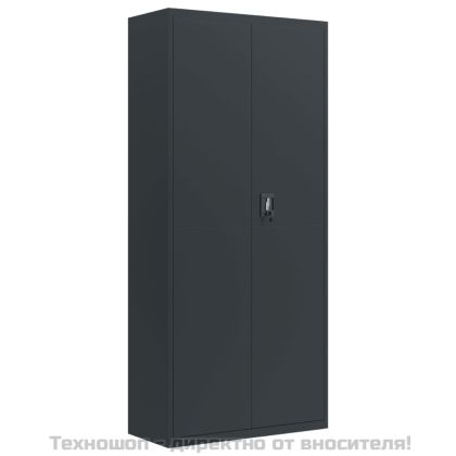 Шкаф за папки антрацит 90x40x200 см стомана