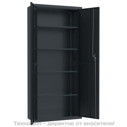 Шкаф за папки антрацит 90x40x200 см стомана
