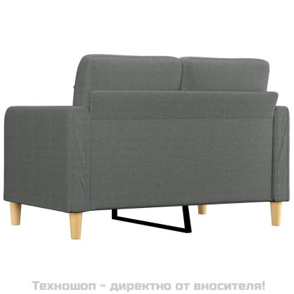 2-местен диван, Тъмносив, 120 см, плат