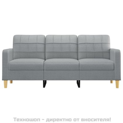 3-местен диван, светлосив, 180 см, плат