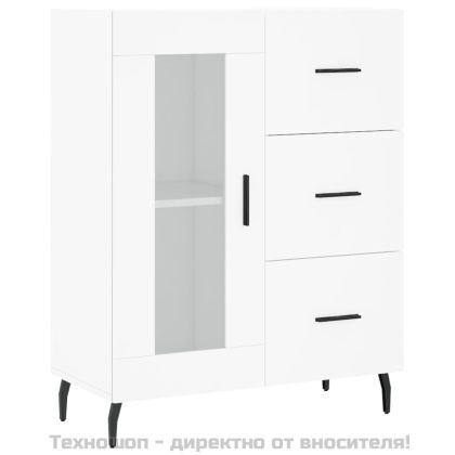 Висок шкаф, бял, 69,5x34x180 см, инженерно дърво