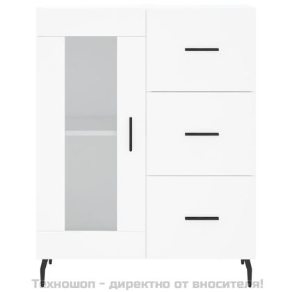 Висок шкаф, бял, 69,5x34x180 см, инженерно дърво