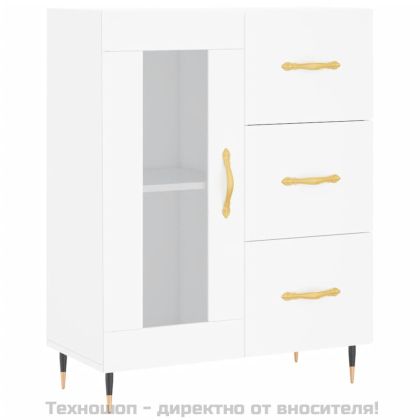 Висок шкаф, бял, 69,5x34x180 см, инженерно дърво