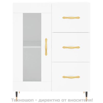 Висок шкаф, бял, 69,5x34x180 см, инженерно дърво