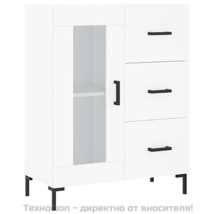 Висок шкаф, бял, 69,5x34x180 см, инженерно дърво