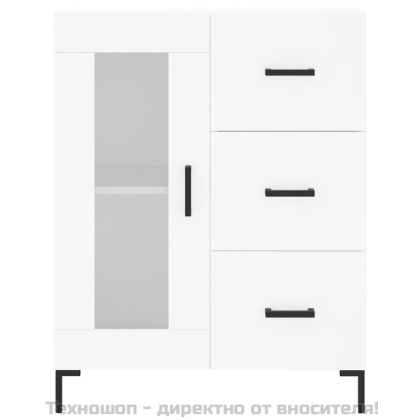 Висок шкаф, бял, 69,5x34x180 см, инженерно дърво