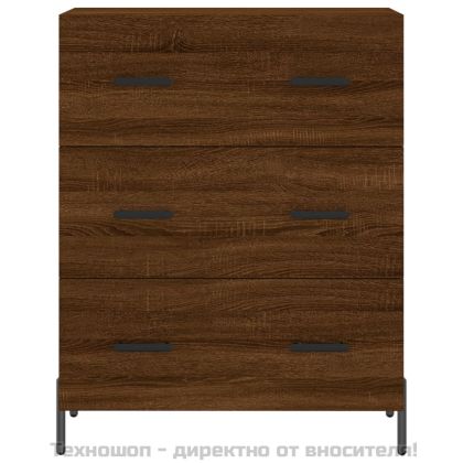 Висок шкаф, кафяв дъб, 69,5x34x180 см, инженерно дърво