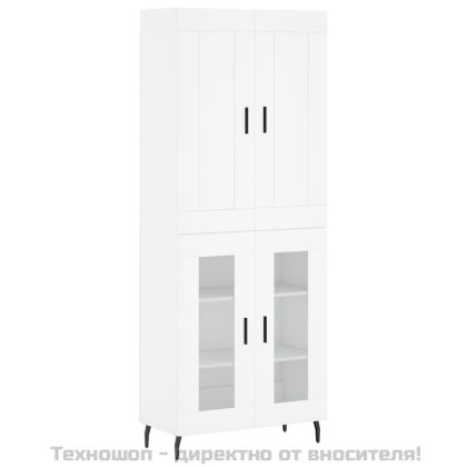Висок шкаф, бял, 69,5x34x180 см, инженерно дърво