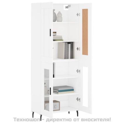 Висок шкаф, бял, 69,5x34x180 см, инженерно дърво