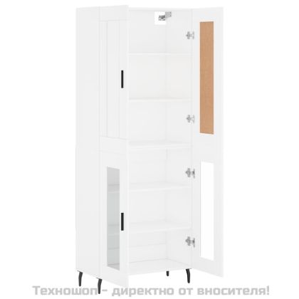 Висок шкаф, бял, 69,5x34x180 см, инженерно дърво